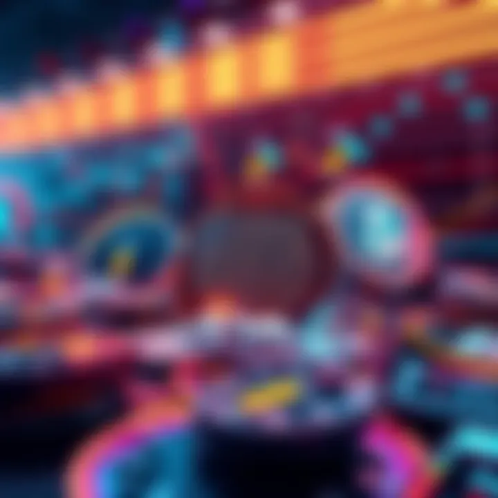 A digital representation of various decentralized exchange platforms with speed symbols and tokens