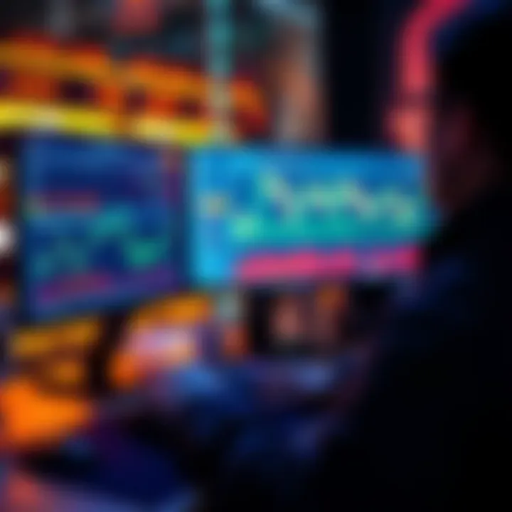 A person analyzing different cryptocurrency trading platforms on a computer, showcasing real-time price data for Solana DEX trading.