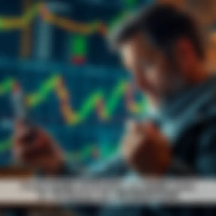 A father of three looking disappointed while checking his phone with crypto charts visible in the background, showing a steep decline in value.