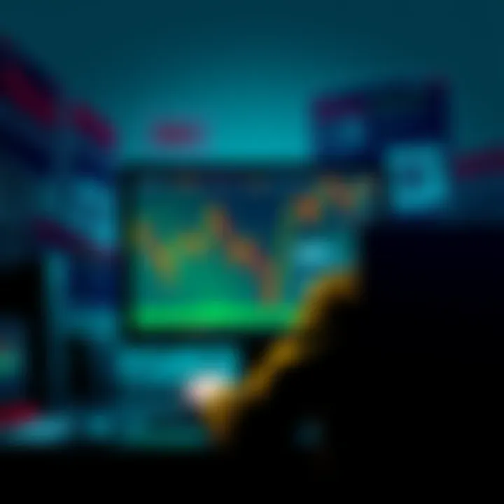 A graphic showing a worried investor looking at falling Bitcoin prices on a computer screen, surrounded by negative headlines about cryptocurrency.