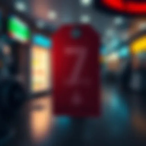 A graphic depicting a price tag with the number seven and a downward arrow, symbolizing urgency in purchasing.