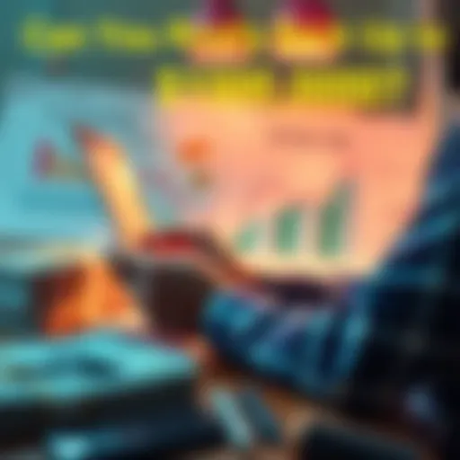 A person reviewing financial charts and graphs with stacks of cash nearby, symbolizing investment strategies and savings goals.