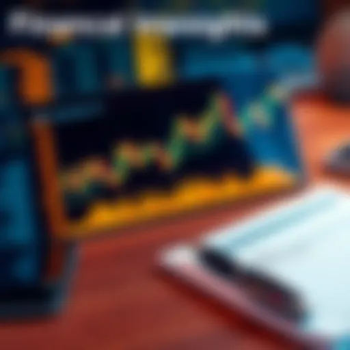 Cover illustration featuring financial graphs and trends with a pen and notebook on a desk.