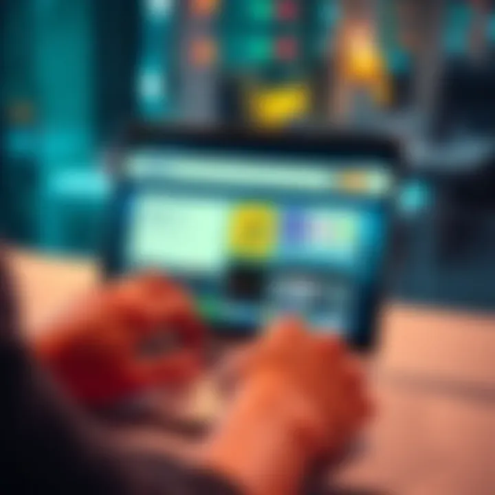 A person browsing a laptop showing a website with hackathon details and logos of Flipkart and Meesho.