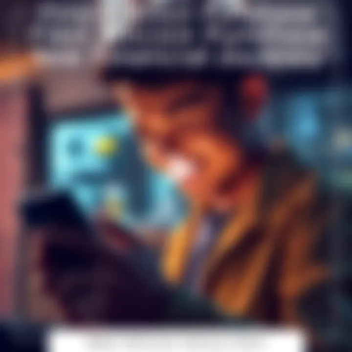 A person smiling while checking their Bitcoin wallet on a smartphone.