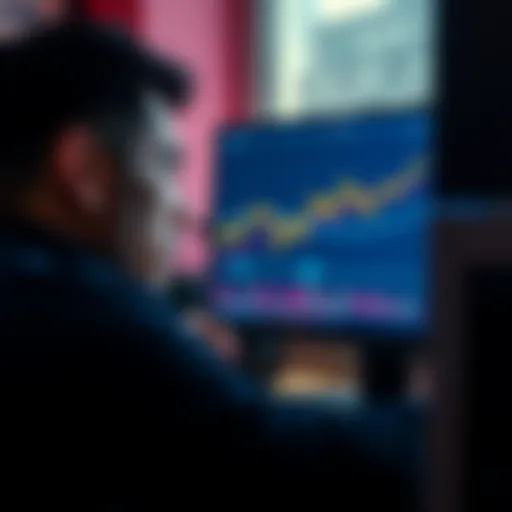 A person looks at a chart showing cryptocurrency growth on a computer screen, with a thoughtful expression, reflecting on their initial small investment.