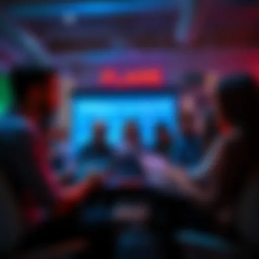 A group of people discussing concerns about the future of the Flare project, showing laptops and charts in a casual setting.