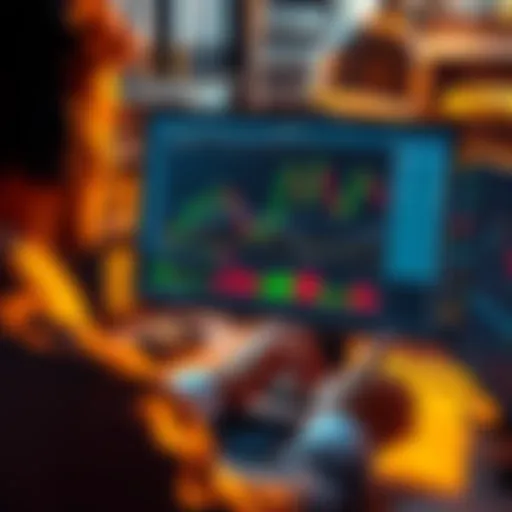 A trader studies a single chart on a computer screen, highlighting one trading pair with clear indicators, representing a simplified trading strategy.