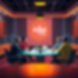Foid and Chud team members discussing their collaboration at a round table