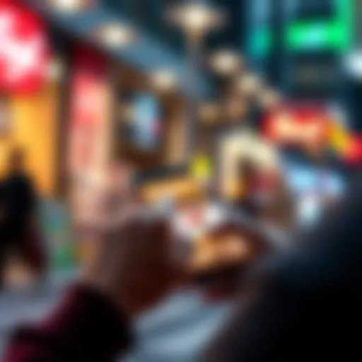 A person looking at food delivery options on a smartphone with a worried expression about costs.