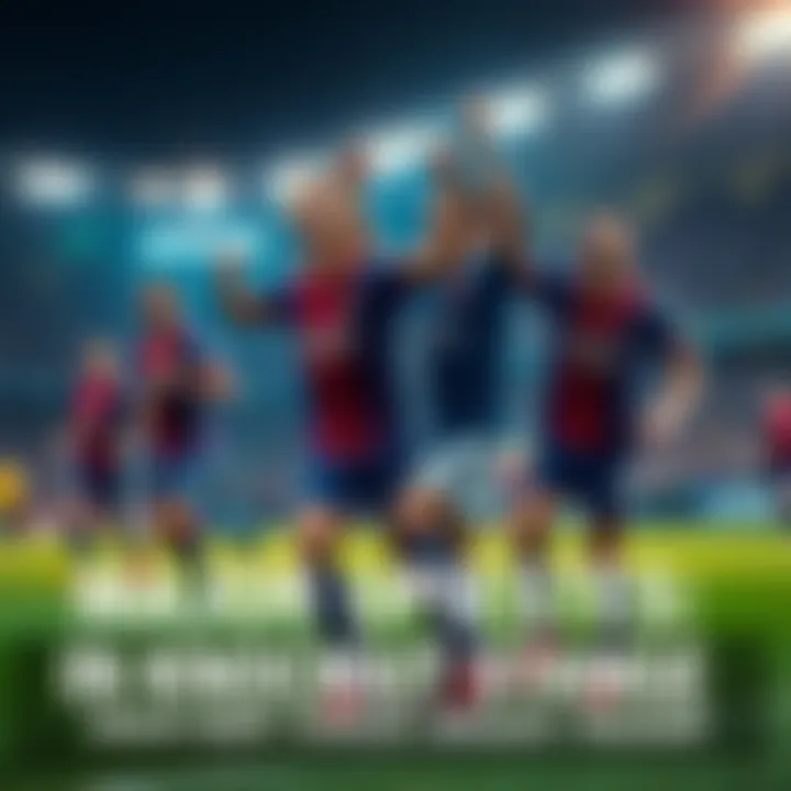 Football players celebrating a surprising win in the knockout stage