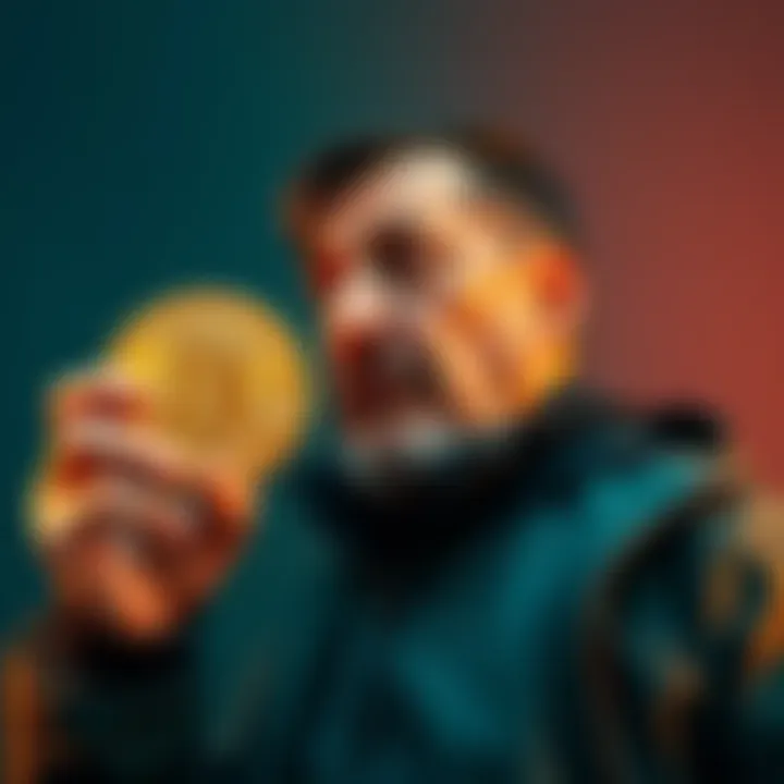 A former Bitcoin maximalist holding Bitcoin and gold, contemplating changes in cryptocurrency markets with a thoughtful expression.