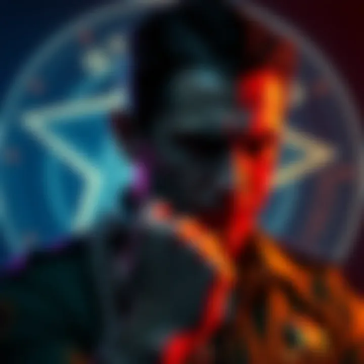 A former LA sheriff's deputy is seen in handcuffs, with a popular crypto symbol in the background, representing the connection to the cryptocurrency world.