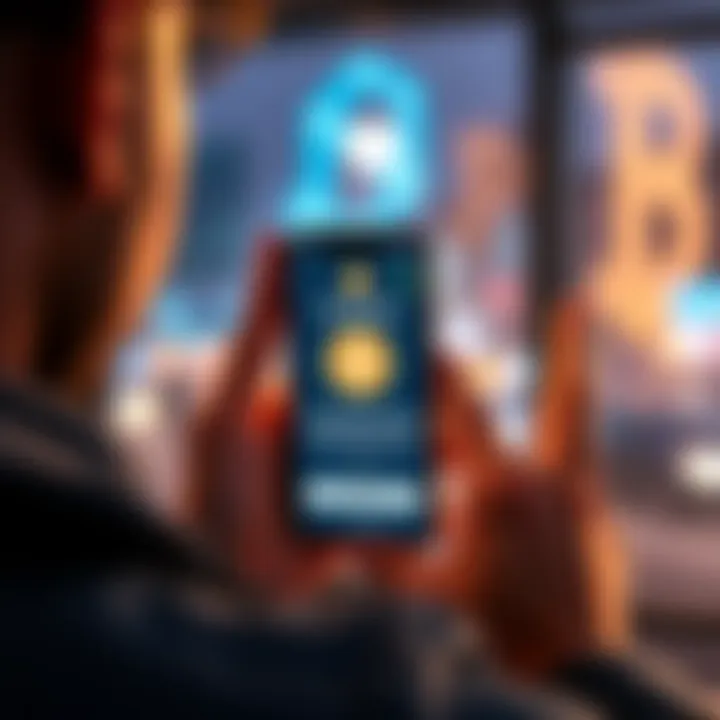 Free Bitcoin Bonus A person excitedly checking their phone displaying a Bitcoin wallet with a bonus notification