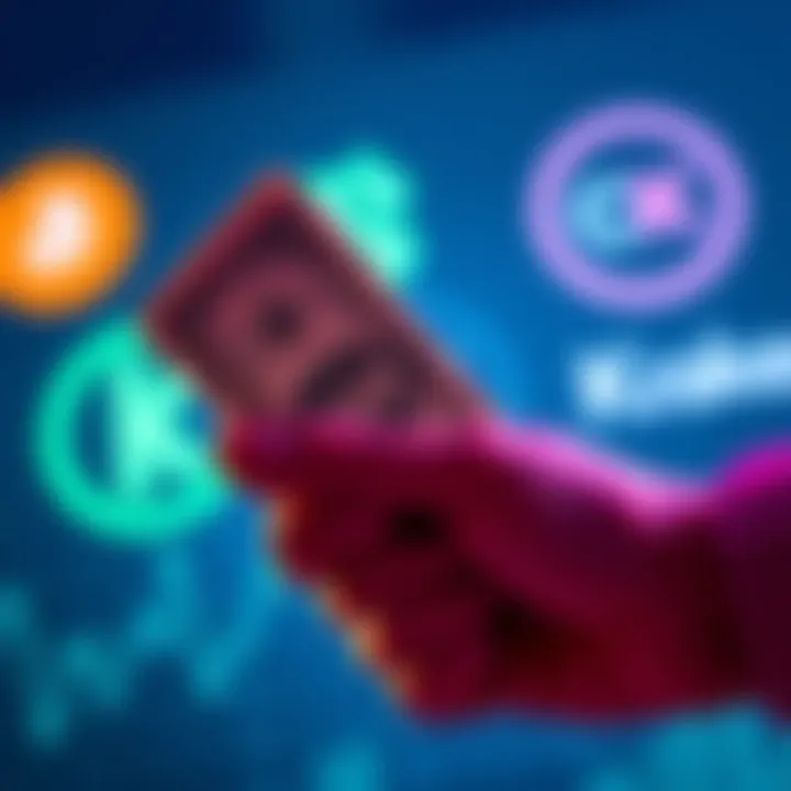Person holding cash with Coinbase and Kraken logos in the background