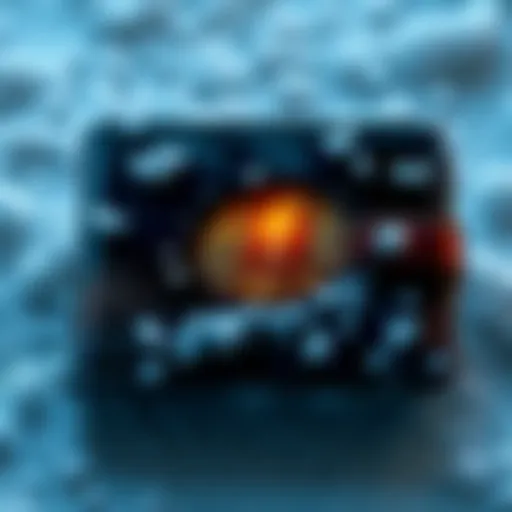 A Bitcoin wallet graphic with frost and ice effects, representing concerns over freezing Satoshis wallets and its impact on Bitcoin's value.