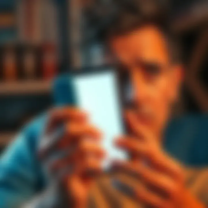 A person looking confused and frustrated while holding a Solana phone, which shows no activity on the screen after a long setup process.