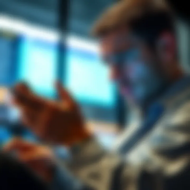 Frustrated Coinbase user with a phone A worried Coinbase user looking at their phone, showing frustration over account issues.