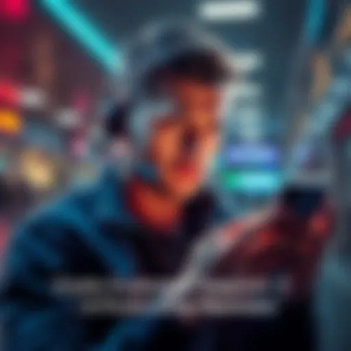 A person looking frustrated while trying to contact customer support for a crypto exchange, holding a phone with a confused expression