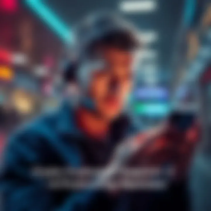 Frustrated crypto customer on phone A person looking frustrated while trying to contact customer support for a crypto exchange, holding a phone with a confused expression