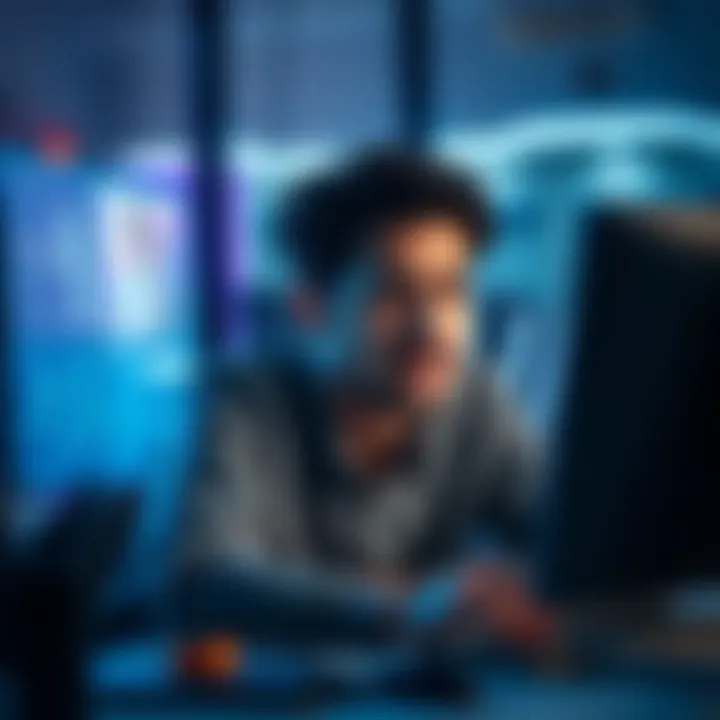 A frustrated person sitting at a desk, looking at a computer screen with a disappointed expression, symbolizing issues with Curve account management