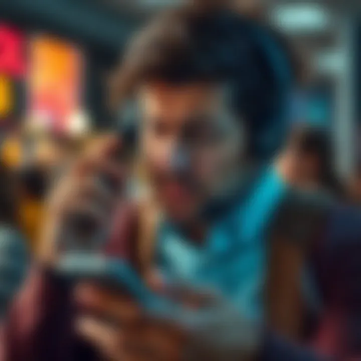 A frustrated customer holding a phone, looking annoyed while trying to reach human support.