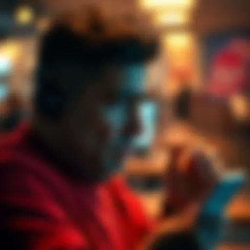 A person looking frustrated while trying to cancel their Curve card on the phone with unresponsive support in the background.