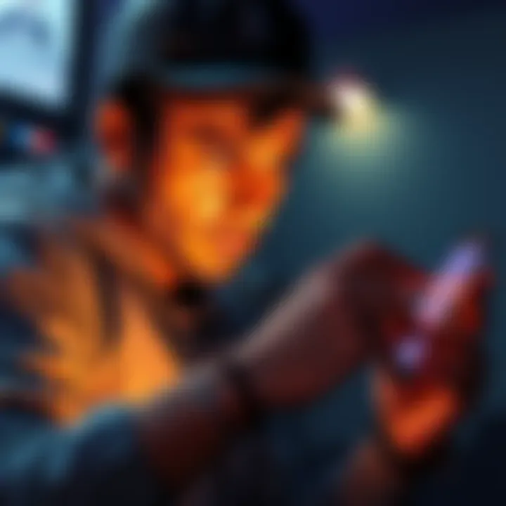 A person looking stressed and tired while checking their crypto wallet on a smartphone, symbolizing the long wait to unstake ETH.