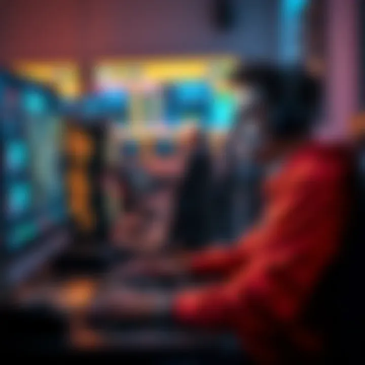 A frustrated gamer sitting at a computer desk, looking at the screen with a disappointed expression as tokens appear on the game interface.