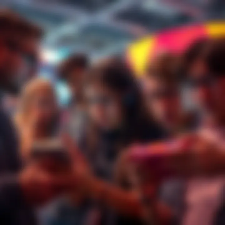 A group of people looking at their devices with confused expressions, trying to open the Atlas Arcade app