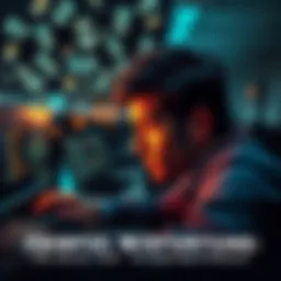 A person looks at a computer screen with disappointment, money symbols fading in the background, representing lost crypto investments and emotional struggles.