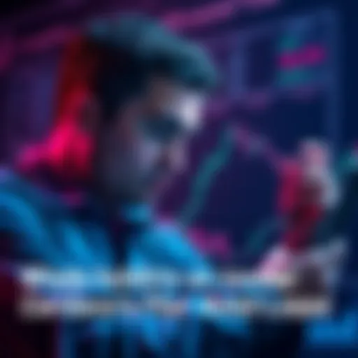 A frustrated investor looking at a chart showing Cardano's declining value, contemplating the future of their cryptocurrency investment.