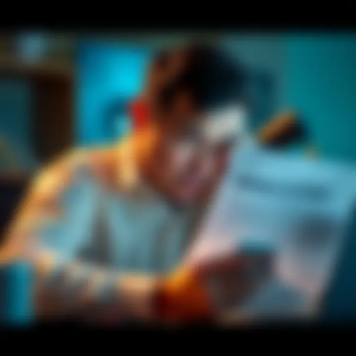 An investor looks worried while reviewing a document with missing transaction details at their desk, highlighting tax concerns.