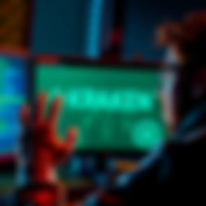 Frustrated Kraken User A person showing frustration while looking at a computer screen displaying blocked crypto transactions with Kraken logo visible