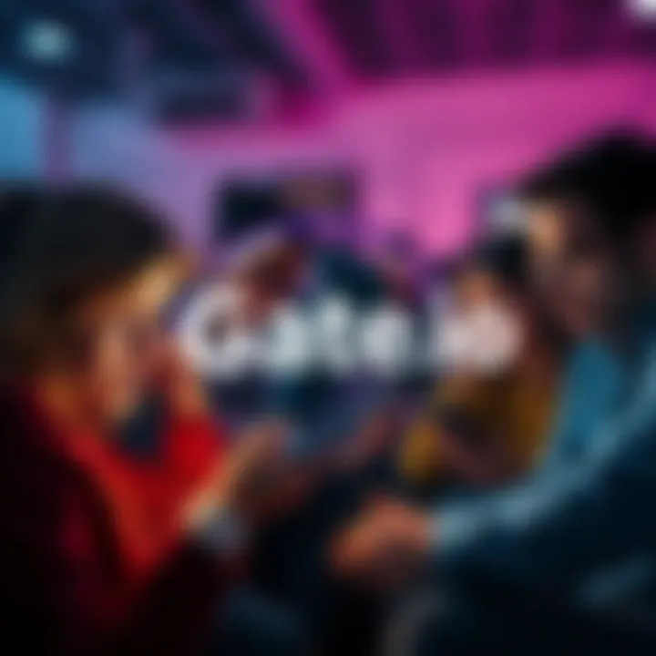 A group of frustrated people looking at their phones and laptops, showing disappointment with unanswered queries about Gate.io