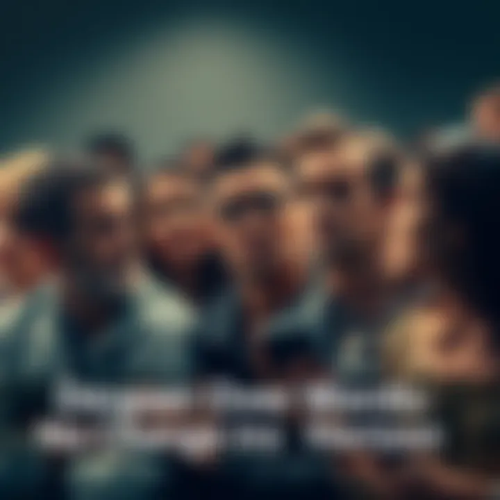 A group of people looking anxious and disappointed while waiting for change to happen, expressing their frustration