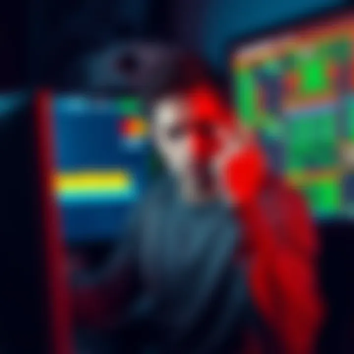 Person looking frustrated at a computer showing buffering or loading screen