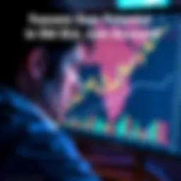 A person staring at a screen displaying a fluctuating cryptocurrency chart, showing signs of frustration over lost investments