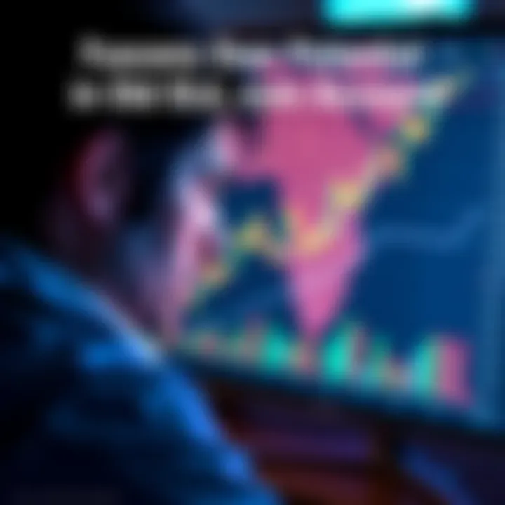 A person staring at a screen displaying a fluctuating cryptocurrency chart, showing signs of frustration over lost investments