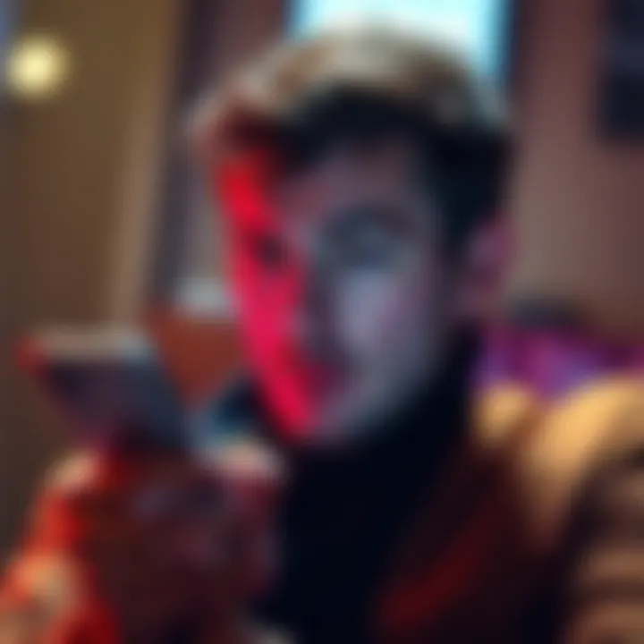 A frustrated person looking at their phone, displaying an app with verification requests, showing signs of annoyance and concern for data privacy.