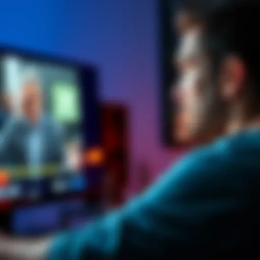 Frustrated person watching an ad A person looking annoyed while watching a video ad on a screen, expressing frustration over not being credited for their time