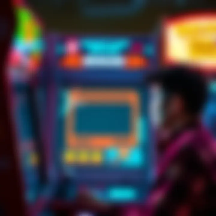 A person looks frustrated while playing an arcade game, with an empty reward display on the screen