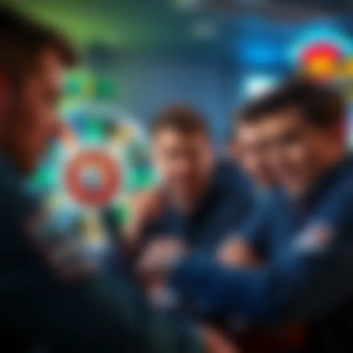 Players gather online to share their frustrations about the low-value results from diamond wheel spins, showing concern on their faces.