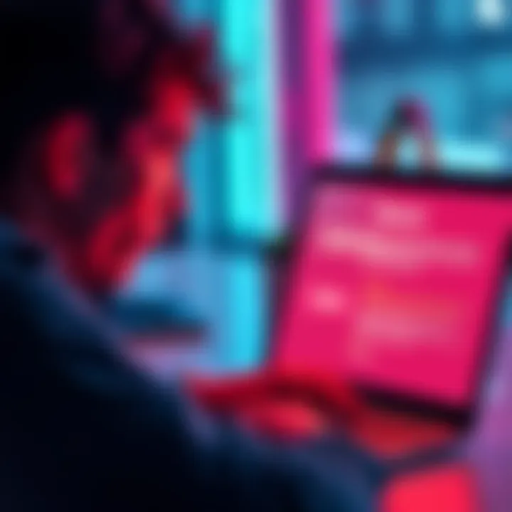 A person looking frustrated while attempting to verify their Revolut account on a laptop, showing multiple error messages on the screen.