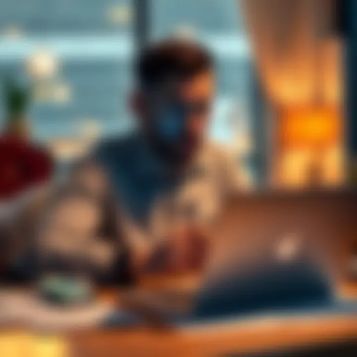 A troubled customer sitting in front of a laptop with a confused expression, surrounded by travel documents and a smartphone showing the Revolut app, illustrating booking issues.