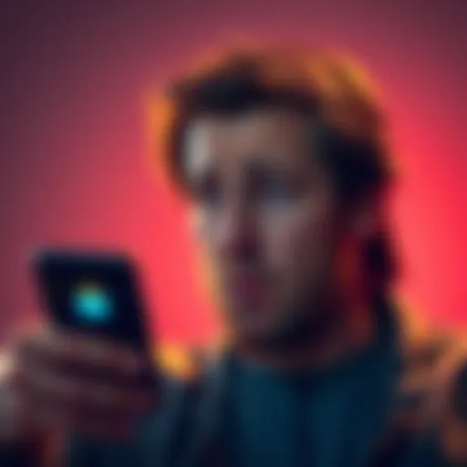 A person looking frustrated while trying to access their Trezor wallet, showing a phone with a password input screen.