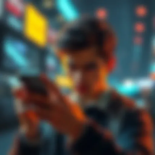 A person looking annoyed while checking their phone notifications for a new app offers that arrived too early