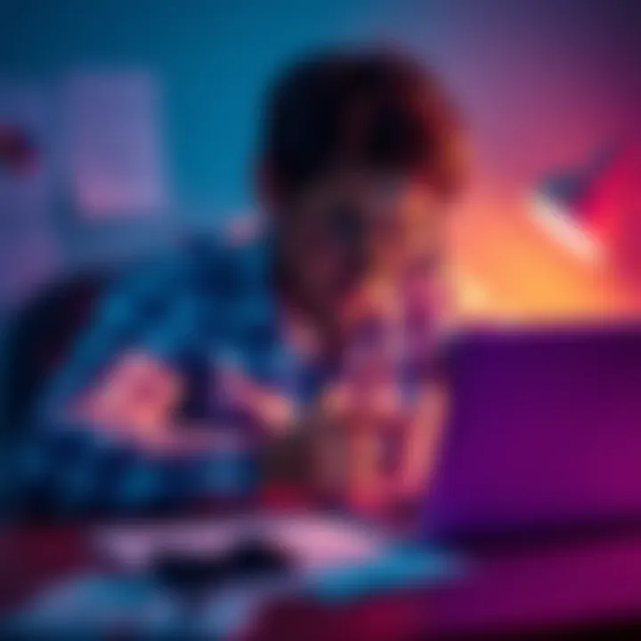 A person showing frustration while trying to complete identity verification on a laptop, surrounded by paperwork and a phone for support.