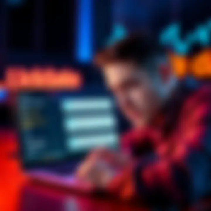 A person showing frustration while checking multiple firmware update notifications on a laptop screen