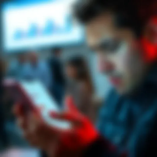 A person showing frustration while checking their Revolut banking app on a smartphone with flagged transfer notifications